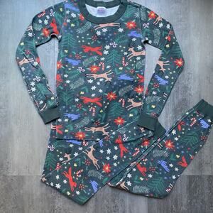 HANNA ANDERSSON Winter Wonderland Long‎ John Pajama Set Boys Size 8